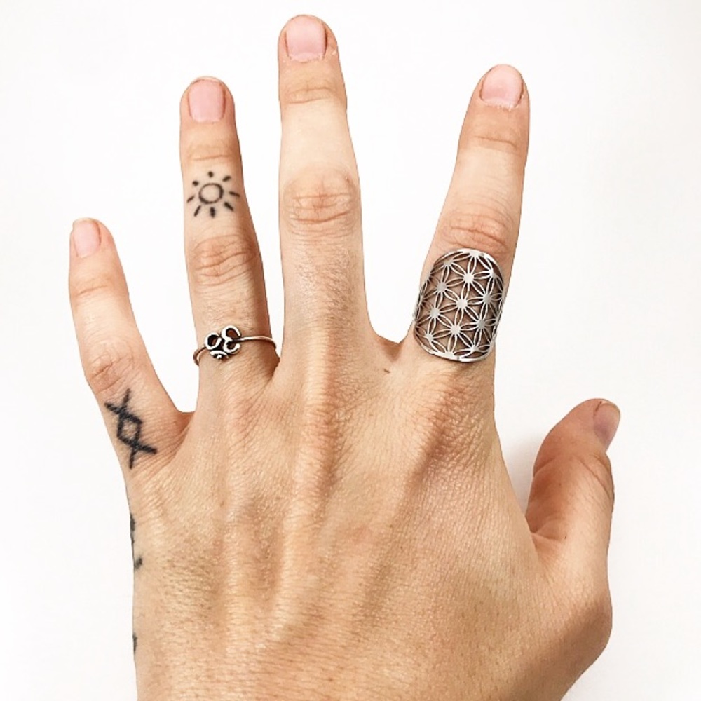 Sacred Geometry Stainless Steel Ring of Life - Picture 4 of 7